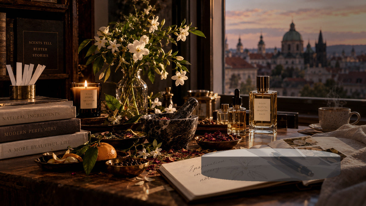 Mostră reală de parfum și decant într-un mediu realist