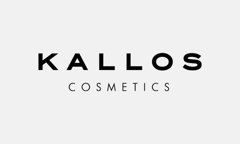 Kallos Cosmetics – černé logo na světle šedém pozadí