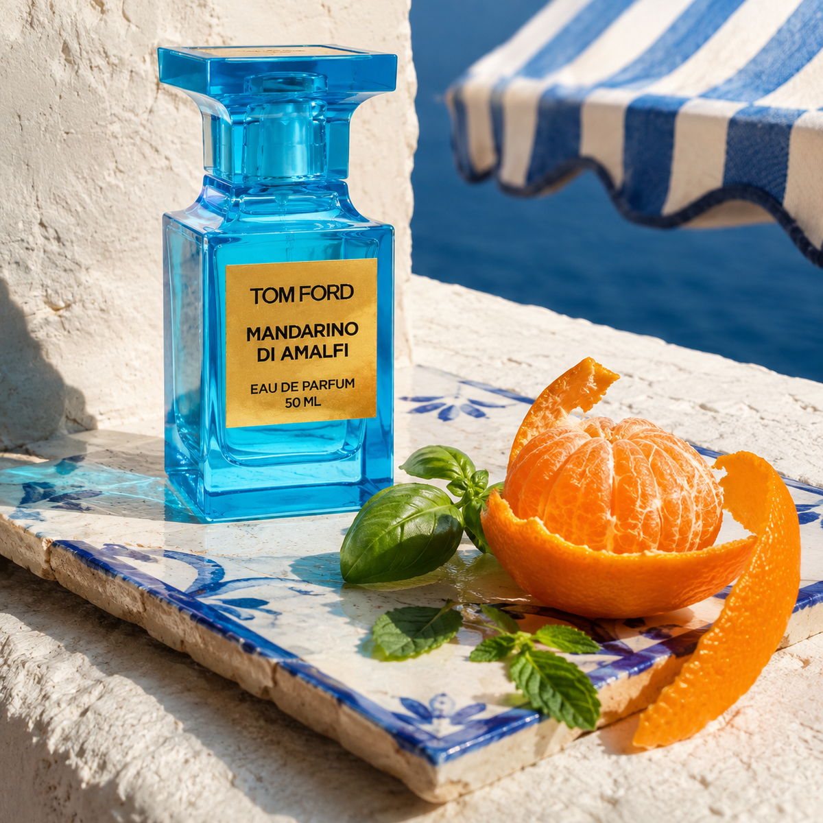 Tom Ford Mandarino di Amalfi na slunné středomořské terase s mandarinkou a bylinkami – MrRizz