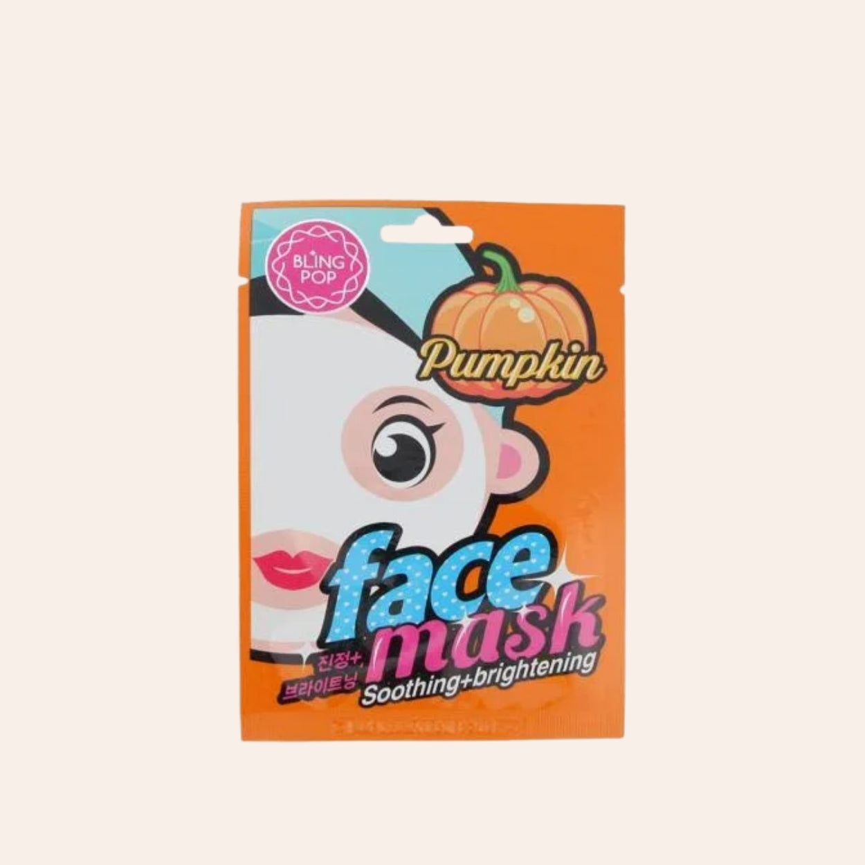 Bling Pop mască de față cu dovleac, calmantă și iluminatoare 20 ml