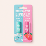 2K Fruitastic Bubble Gum & Strawberry set cadou de balsamuri de buze 2×4,2 g