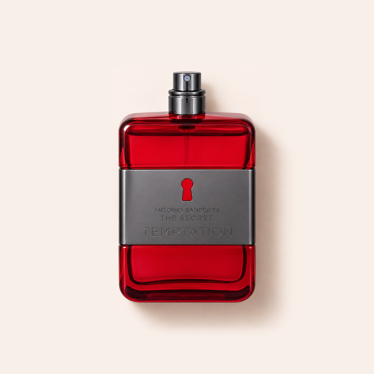 Flakon Banderas The Secret Temptation EDT 100 ml tester bez víčka na béžovém pozadí – MrRizz