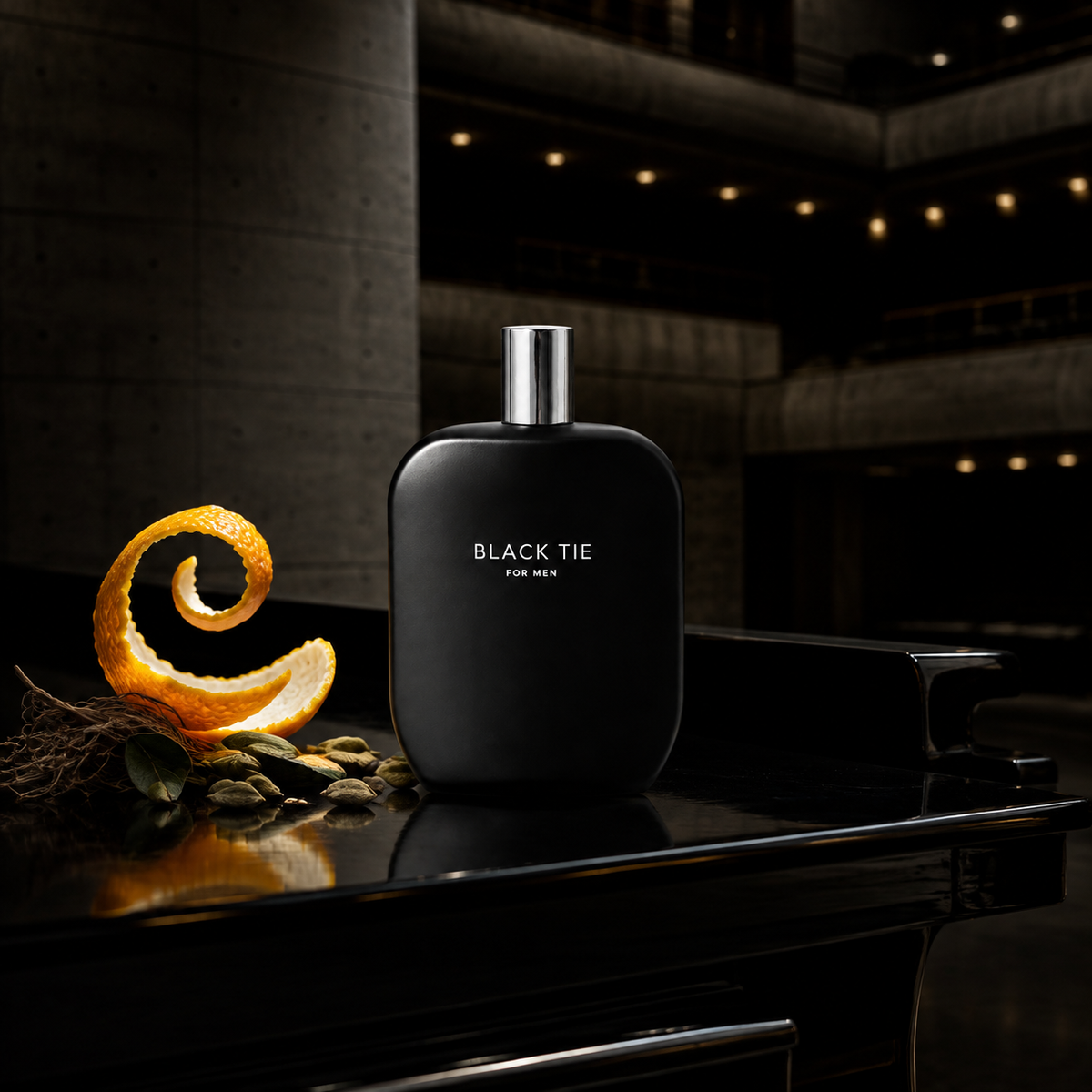 Fragrance One Black Tie v prázdném koncertním sále – MrRizz