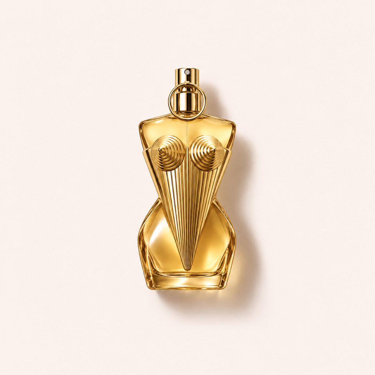 Jean Paul Gaultier Gaultier Divine EDP 100 ml na jemně růžovém pozadí – MrRizz