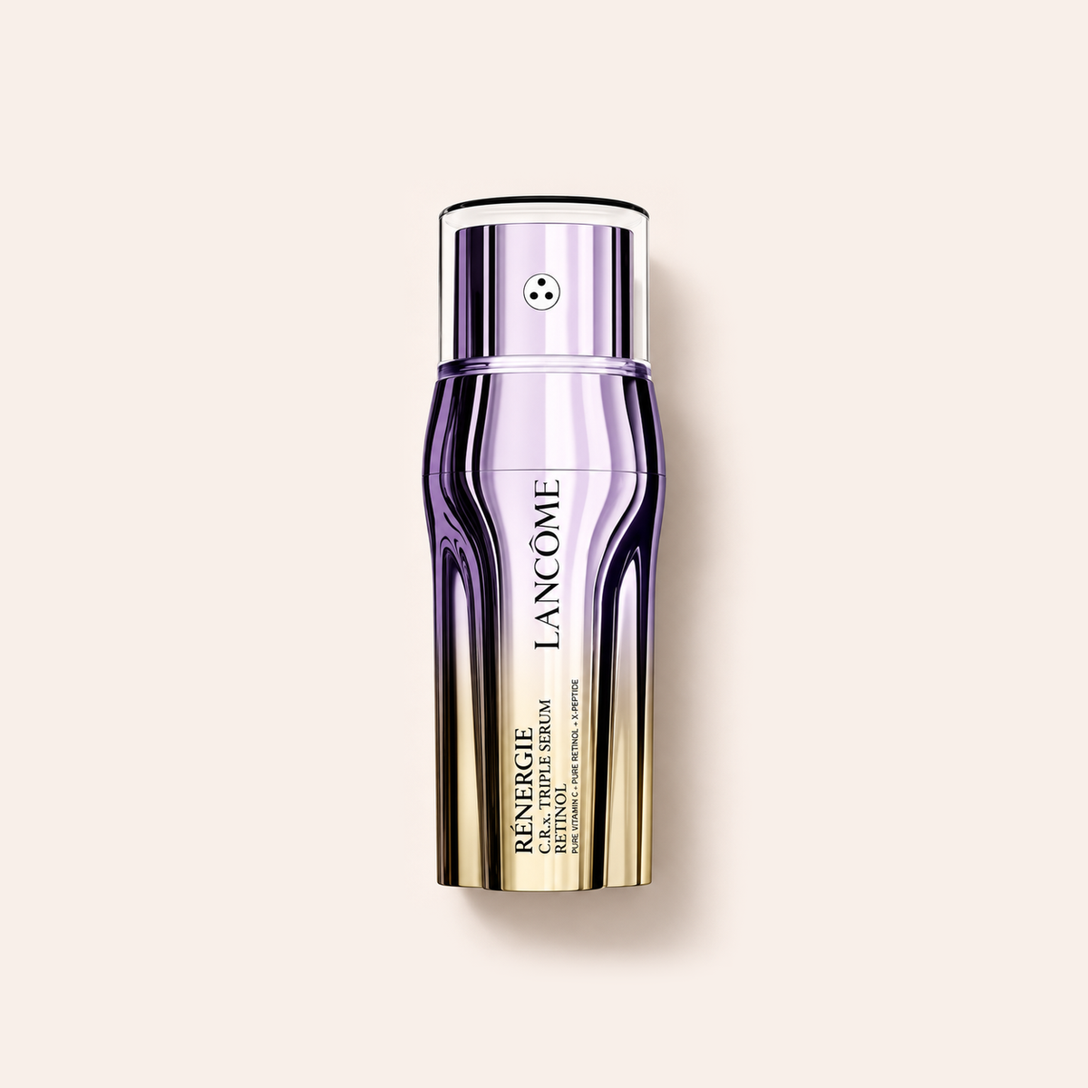 Pleťové sérum Lancôme Rénergie C.R.x. Triple Serum Retinol 50 ml na béžovém pozadí – MrRizz