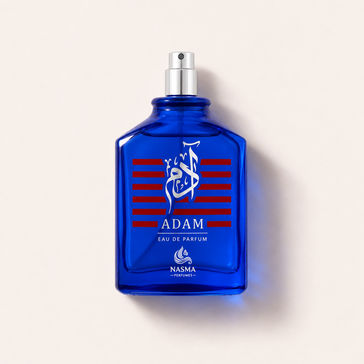 Tester Nasma Adam EDP 100 ml v modrém skleněném flakonu se stříbrným rozprašovačem – MrRizz