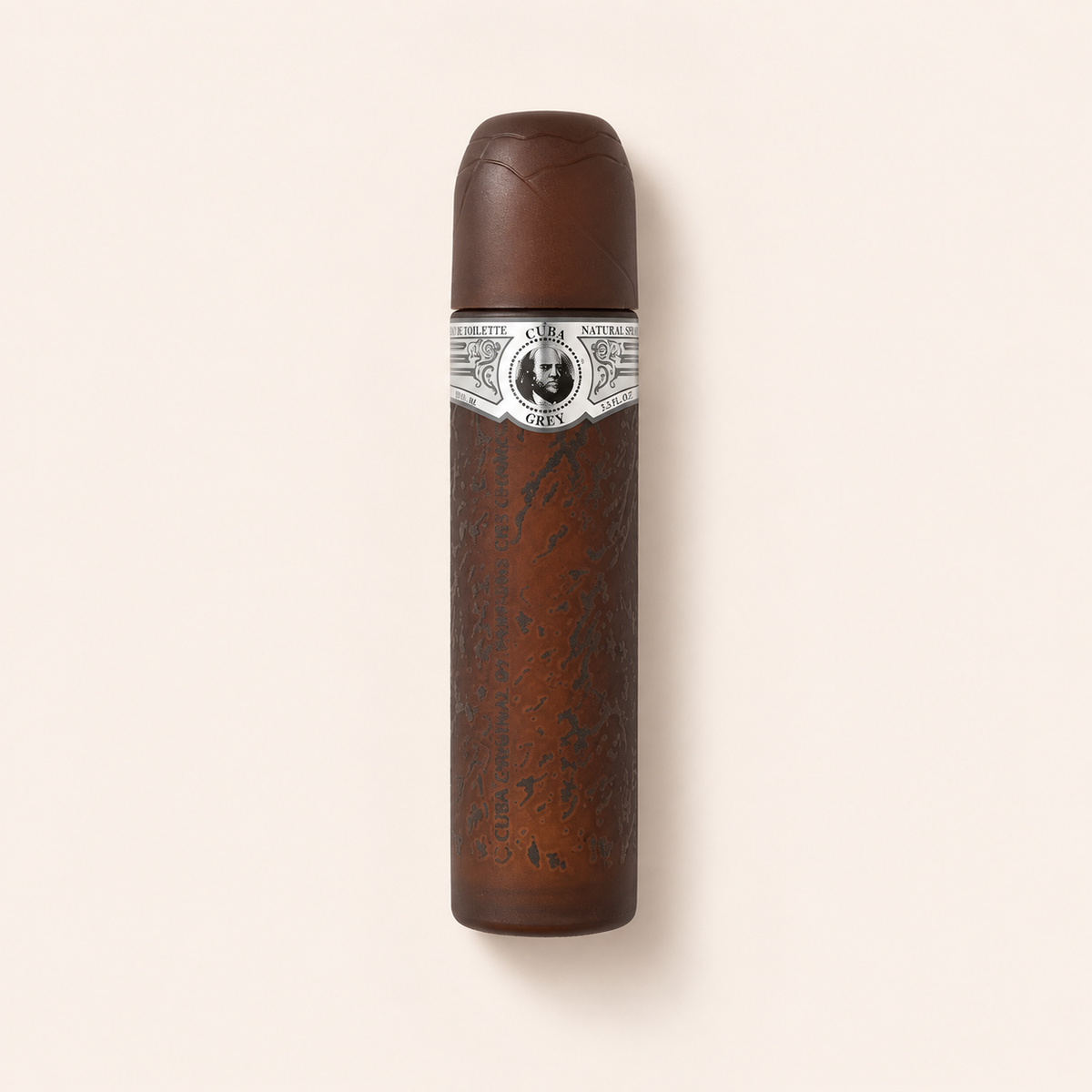 Cuba Grey 100 ml – produktová fotografie na béžovém pozadí MrRizz