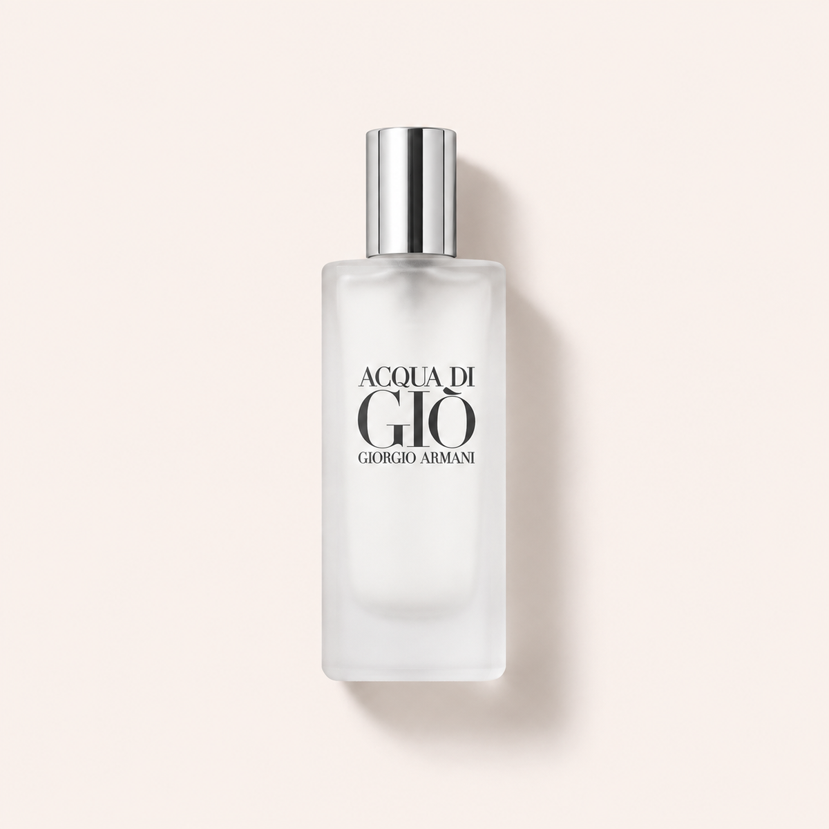Matný skleněný flakon Giorgio Armani Acqua di Gio Pour Homme EDT 15 ml se stříbrným uzávěrem – MrRizz