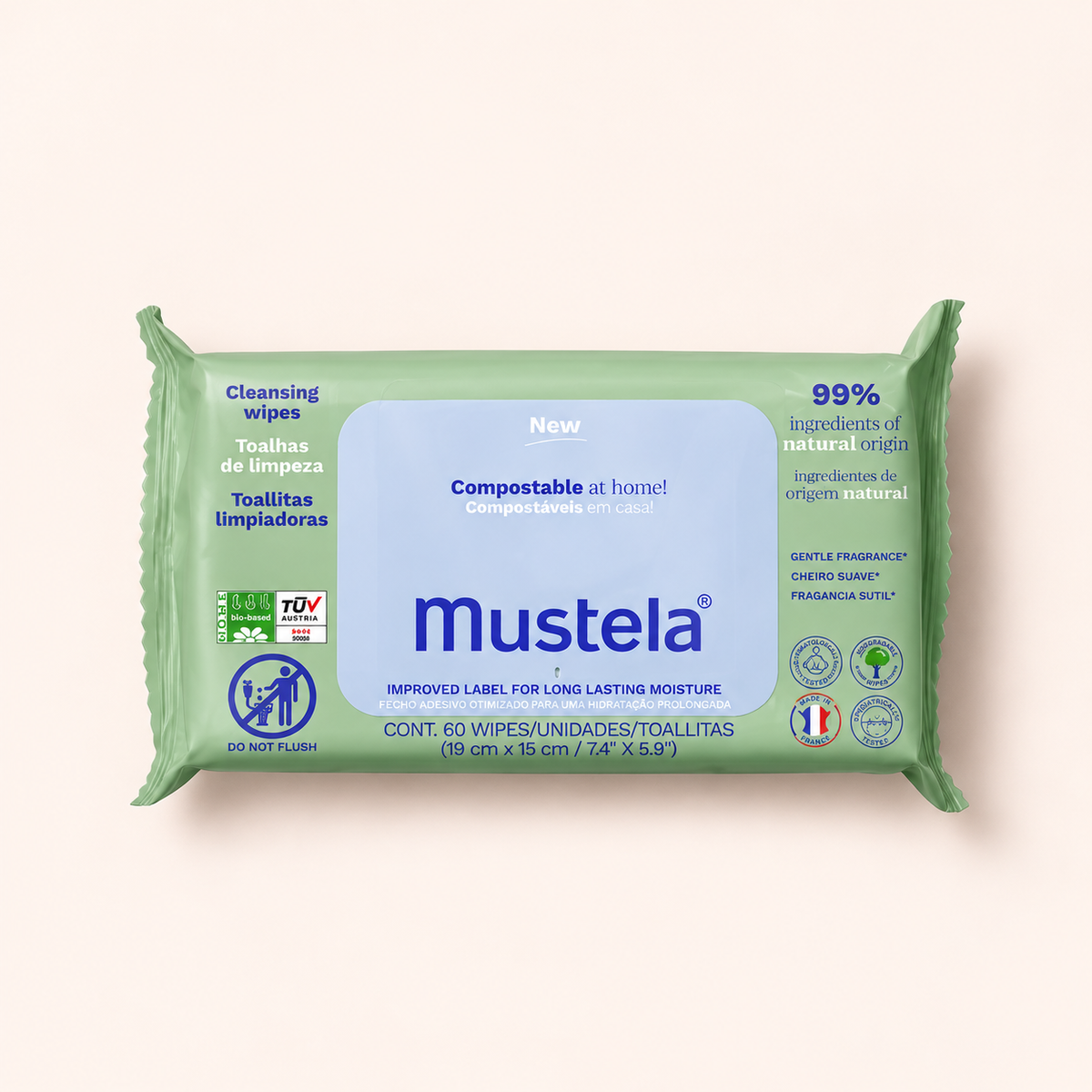Mustela Bébé Cleansing Wipes 60 ml