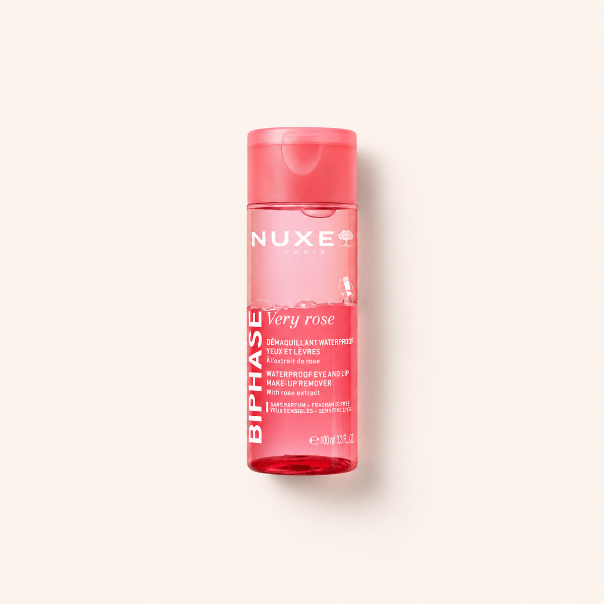 NUXE Very Rose Biphase Waterproof Eye and Lip Make-up Remover 100 ml