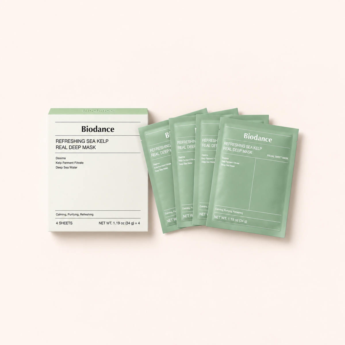 Biodance Sea Kelp Refreshing Real Deep Mask 4x34 ml