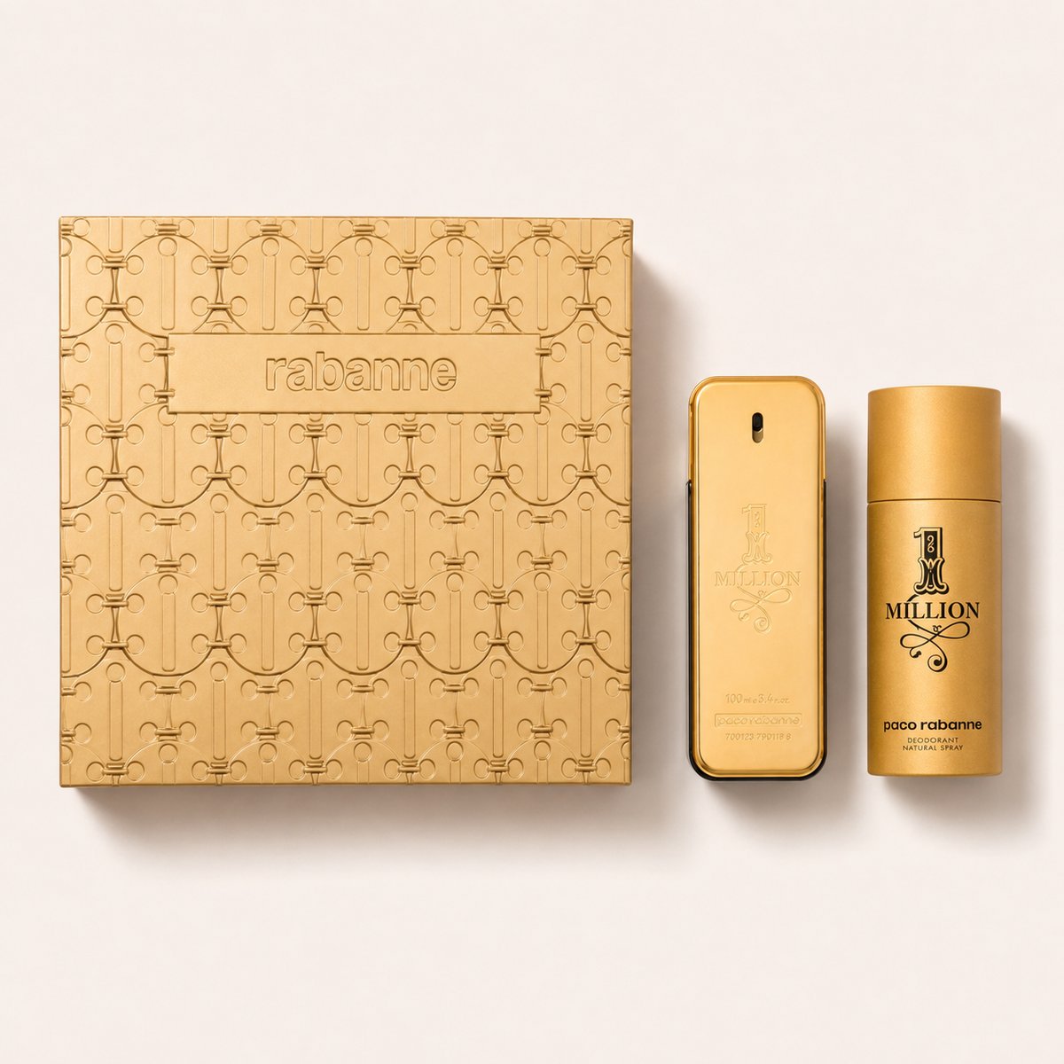 Zlatý dárkový set Paco Rabanne 1 Million s toaletní vodou a deodorantem – MrRizz