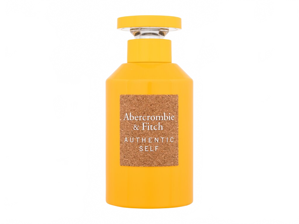 Flakon Abercrombie & Fitch Authentic Self EDP 100 ml na béžovém pozadí – MrRizz