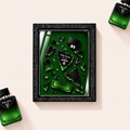 Parfemovy obraz Prada Paradigme Le Parfum v cernem ramu - ilustracni fotografie