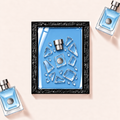Parfemovy obraz Versace Pour Homme v cernem ramu - ilustracni fotografie