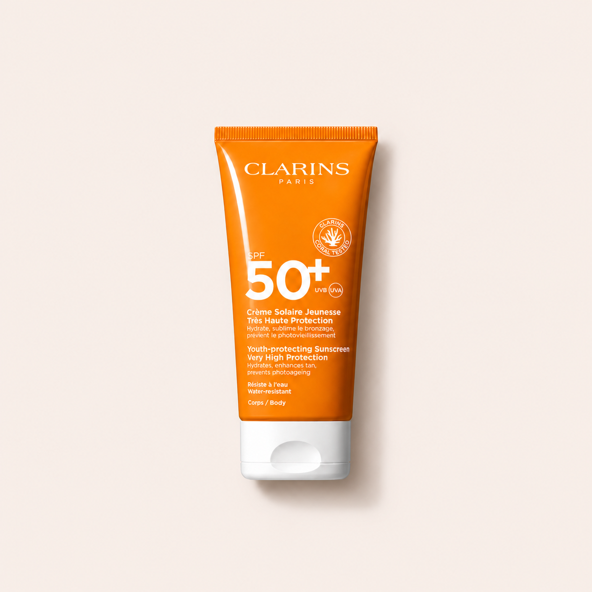 Clarins Sun Care Youth-Protecting Body Sunscreen SPF 50+ 150 ml – produktová fotografie