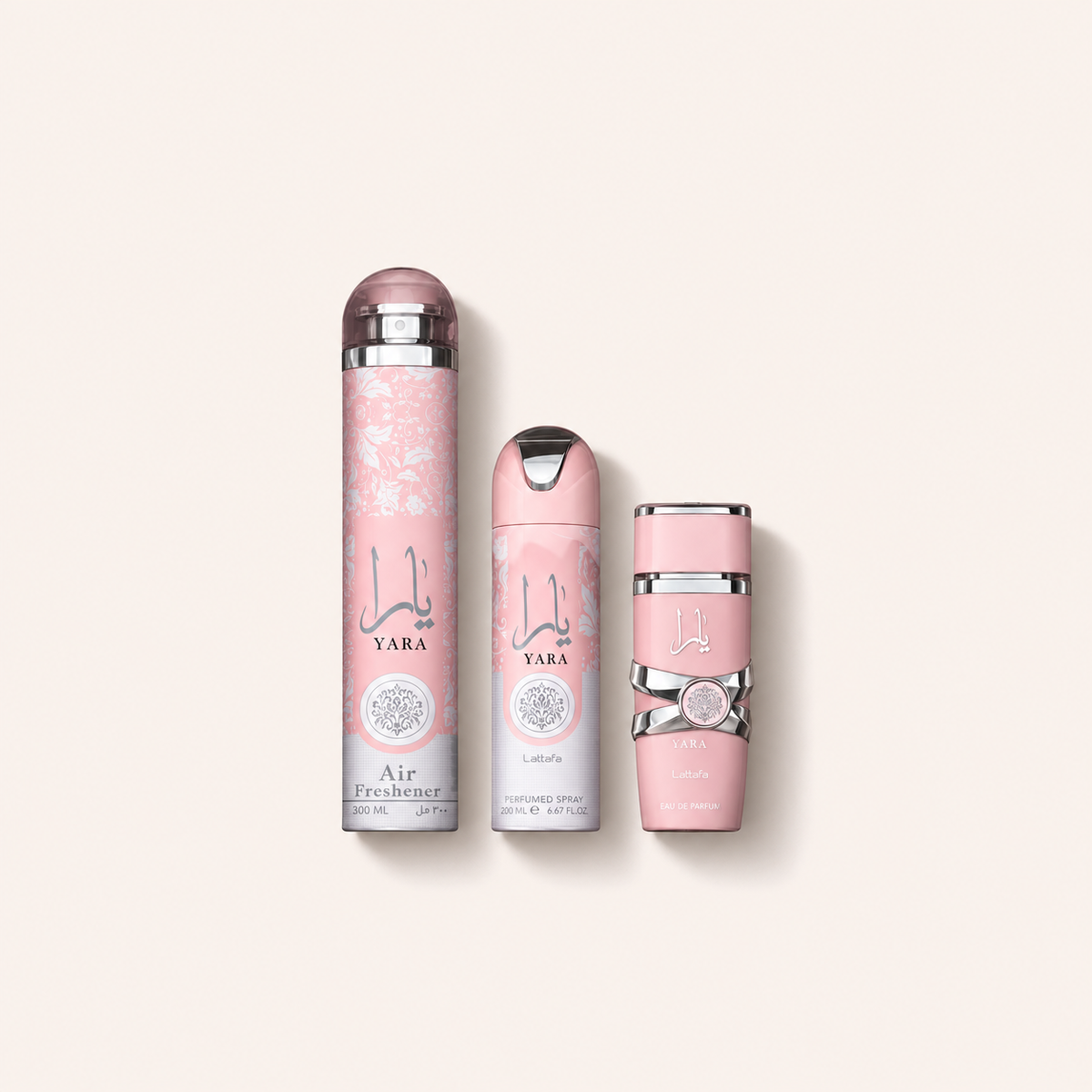 Lattafa Yara dárková sada parfému 100 ml, deodorantu 200 ml a osvěžovače 300 ml – MrRizz