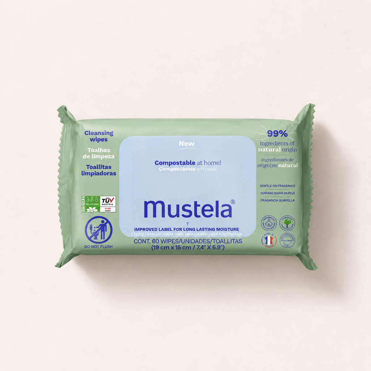 Mustela Bébé Cleansing Wipes 60 ml