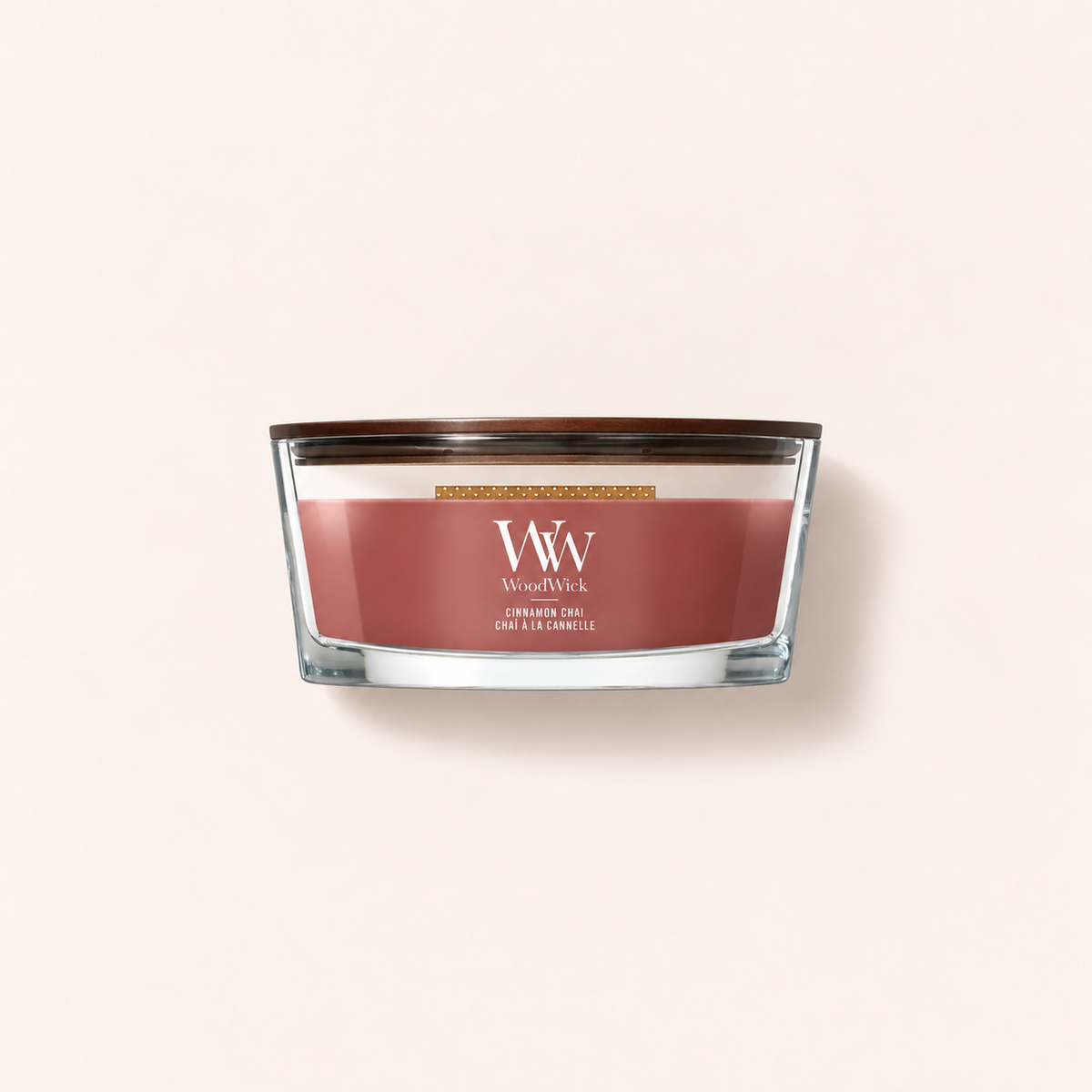 WoodWick Cinnamon Chai 453,6 g – vonná svíčka Ellipse – MrRizz