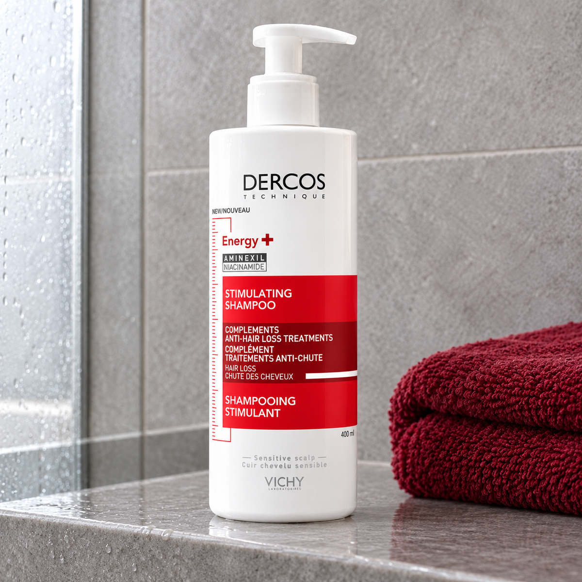 Vichy Dercos Energy+ 400 ml – atmosférická fotografie – MrRizz