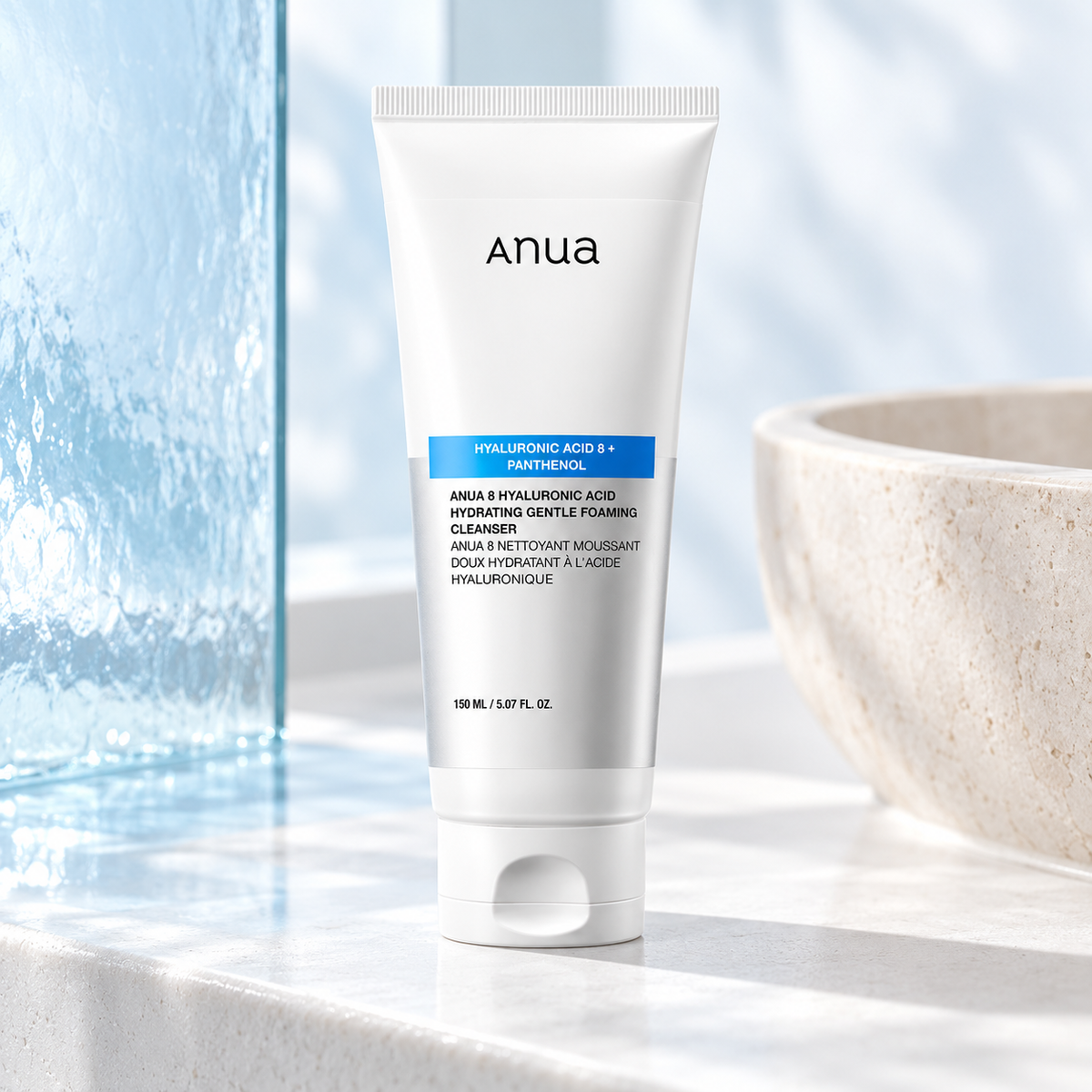 Anua Hyaluronic Acid 8 + Panthenol Hydrating Gentle Foaming Cleanser 150 ml v prostředí čištění pleti – MrRizz