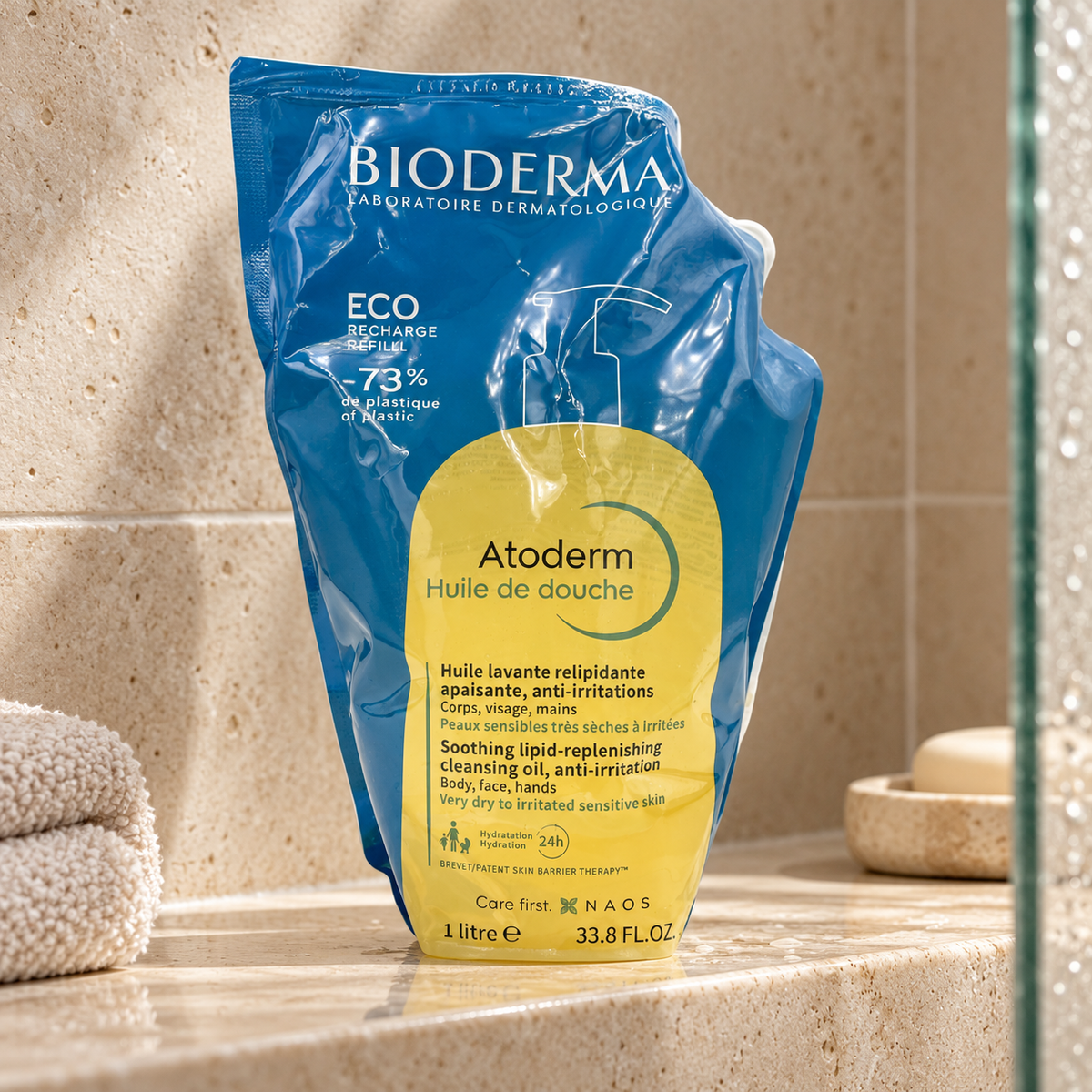 BIODERMA Atoderm Soothing Lipid-Replenishing Cleansing Oil 1000 ml – atmosférická fotografie – MrRizz