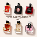 Parfémy ze sady Yves Saint Laurent set na béžovém pozadí – MrRizz